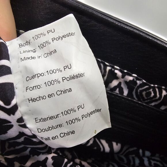 Steve Madden Crossbody Bag Faux Leather Fringe Tassels Black 10" x 9" x 3" - Picture 8 of 13